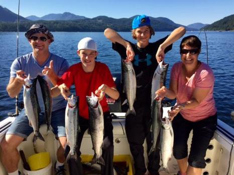 family with their fish