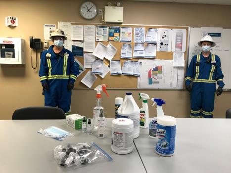 Employees in staff room