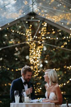 couple sitting at table