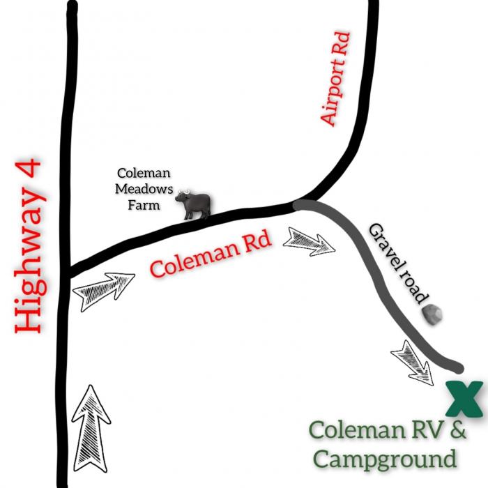 Map to Coleman